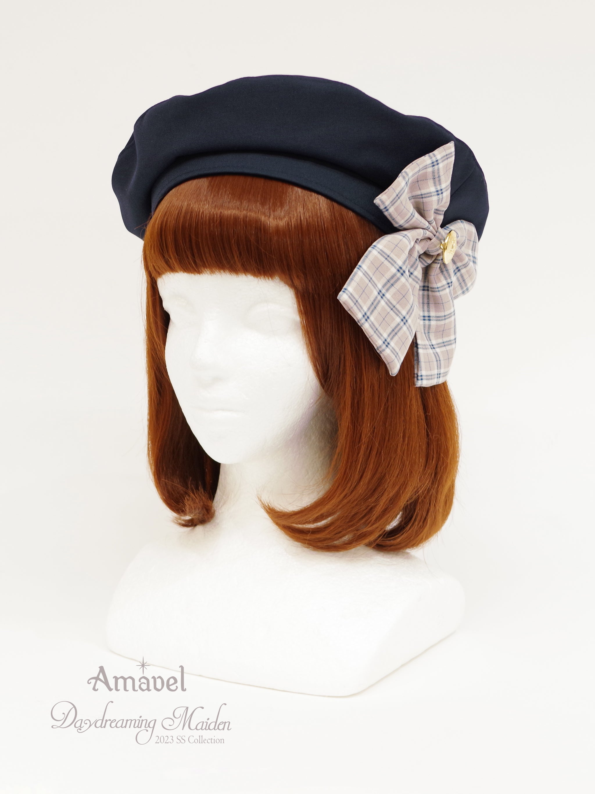 【新品】Amavel ベレー帽ネイビーセーラー