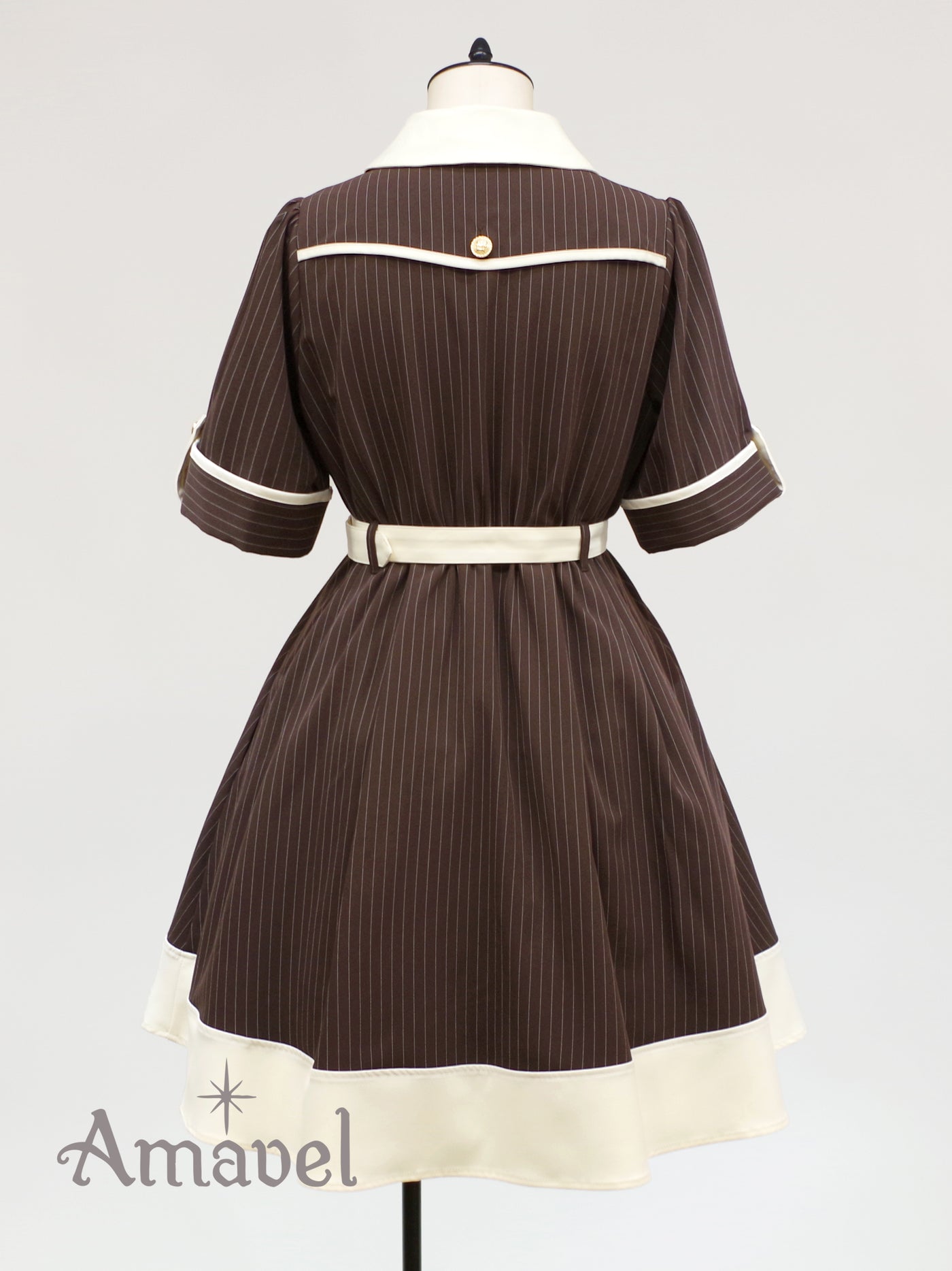 Bicolor shirt dress with cross tie