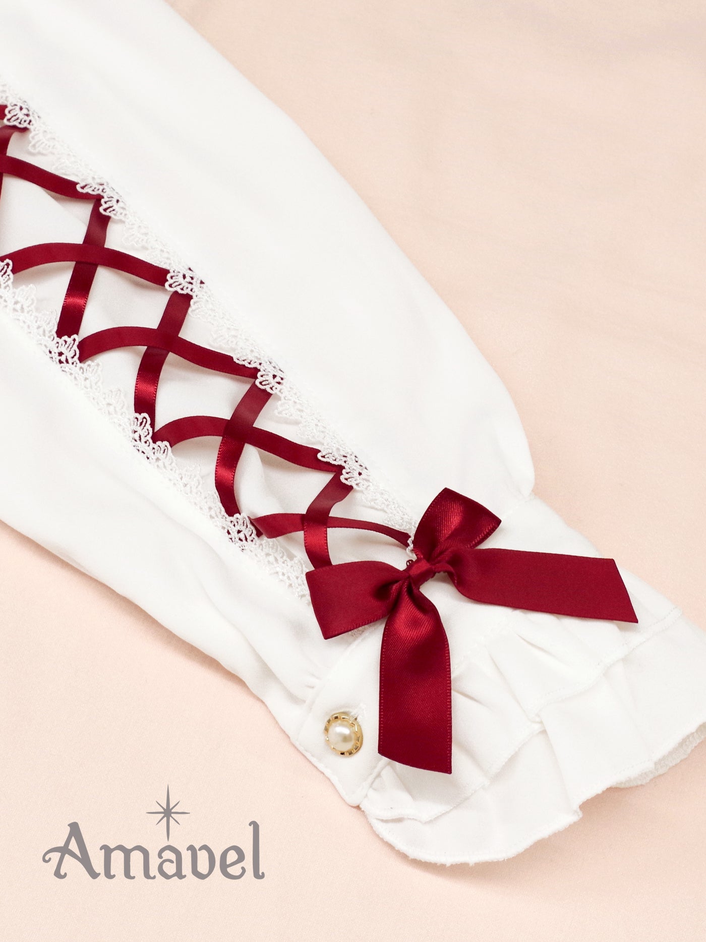 Dreamy Ribbon Wrapping Frill Blouse