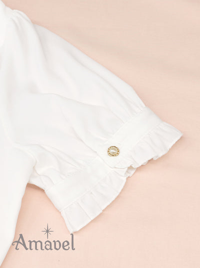 Dreamy Ribbon Wrapping Frill Blouse