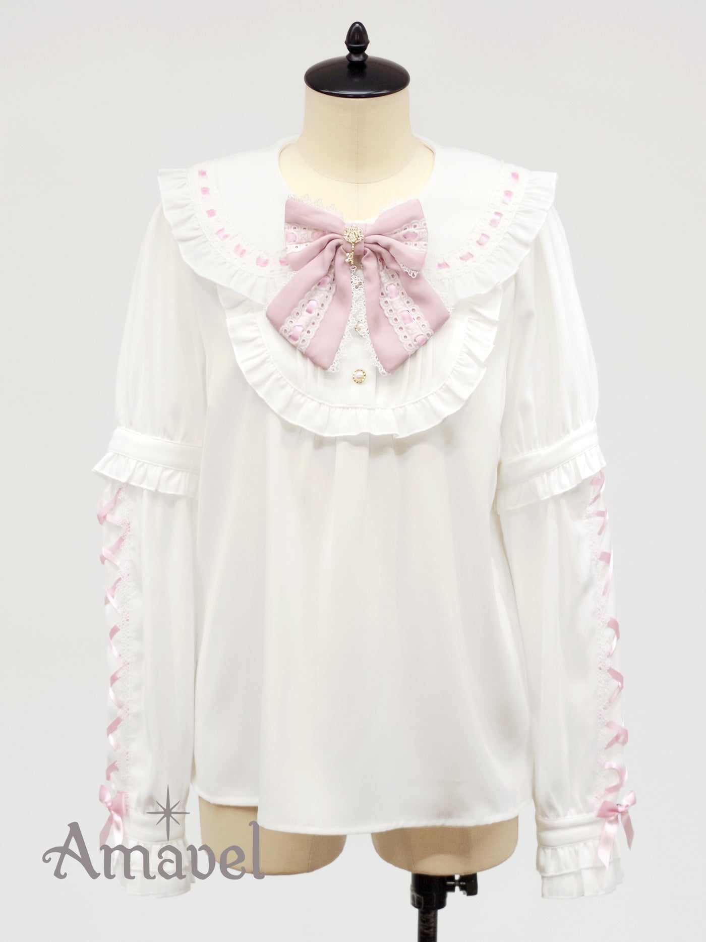 Dreamy Ribbon Wrapping Frill Blouse