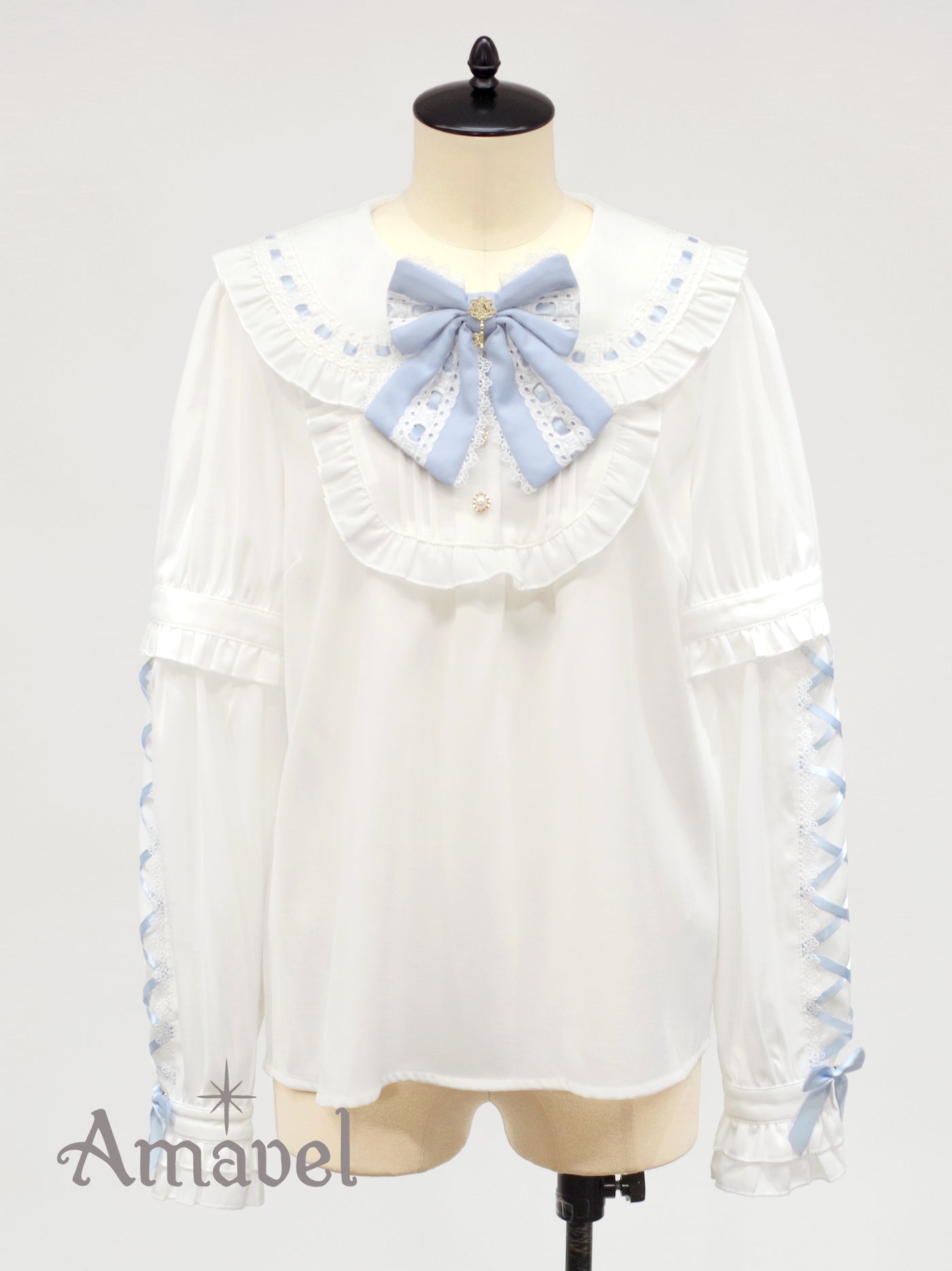 Dreamy Ribbon Wrapping Frill Blouse