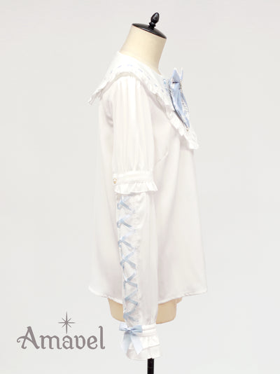 Dreamy Ribbon Wrapping Frill Blouse