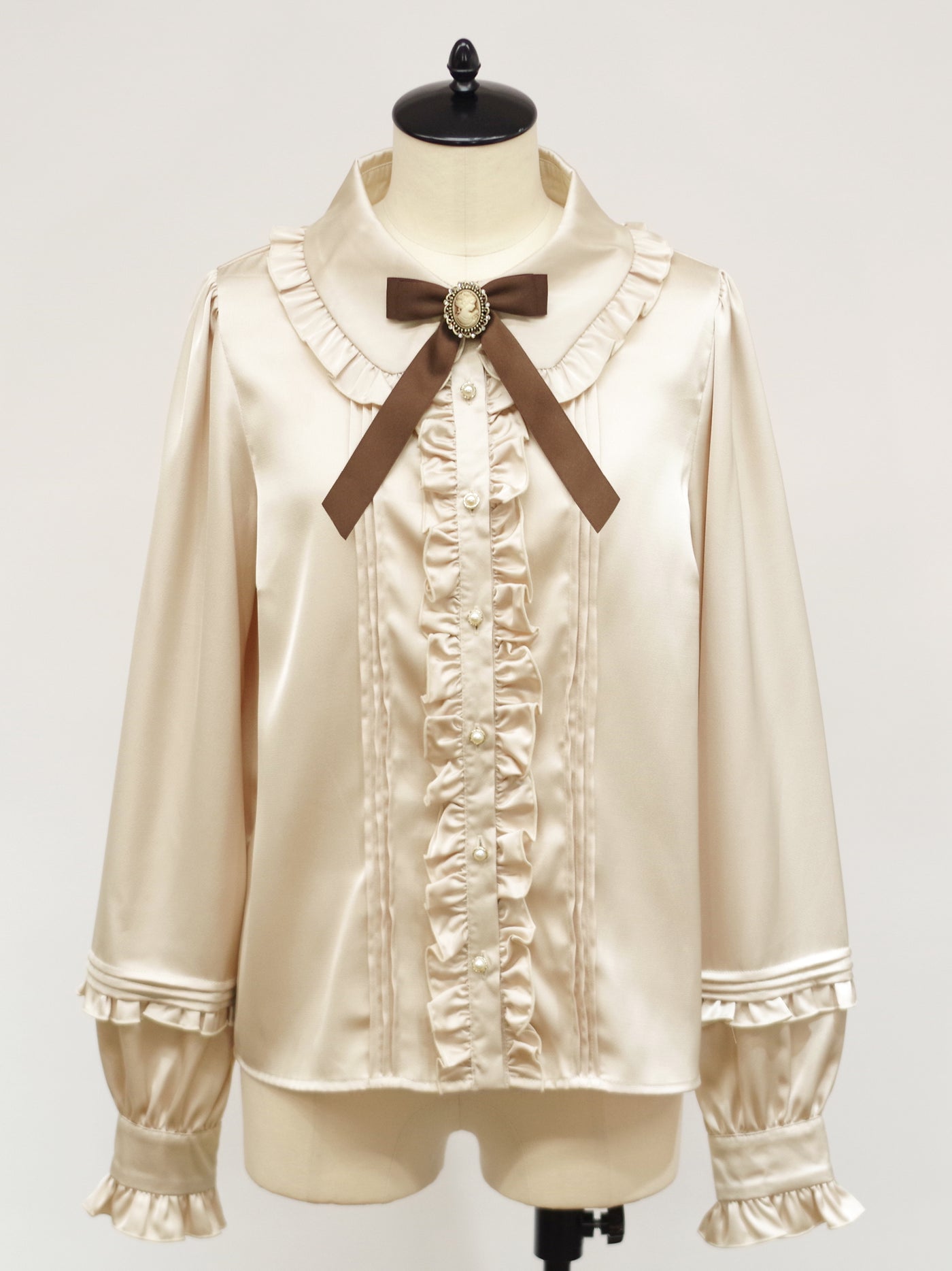 Elegant Doll Cameo Ribbon Blouse