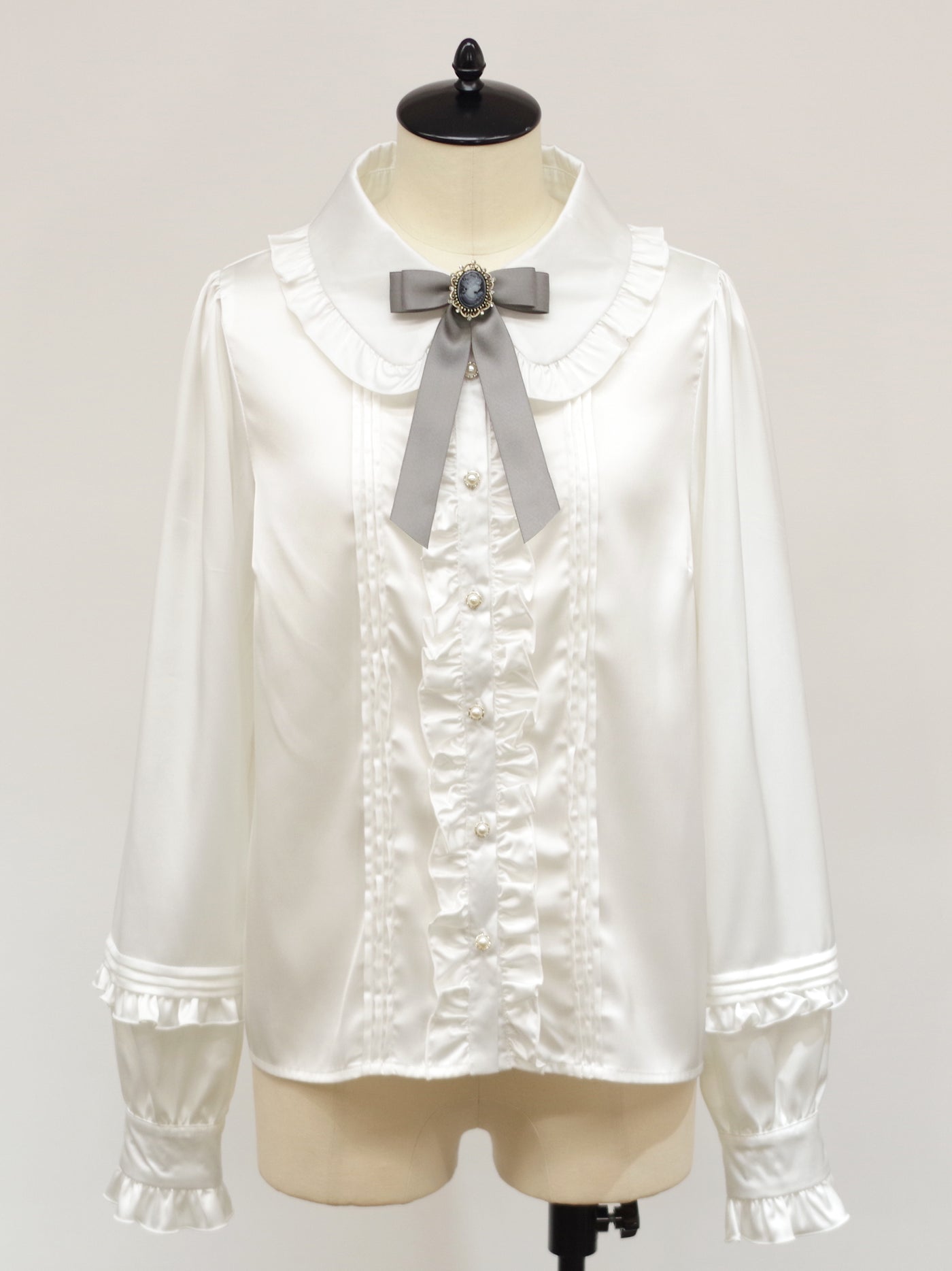 Elegant Doll Cameo Ribbon Blouse