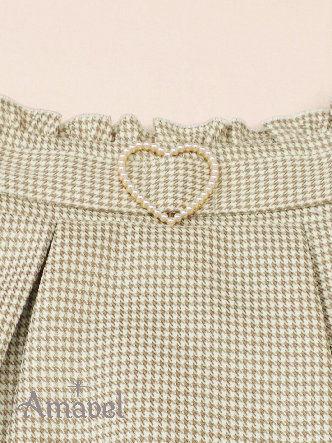 Girly Check Heart Belt Skirt