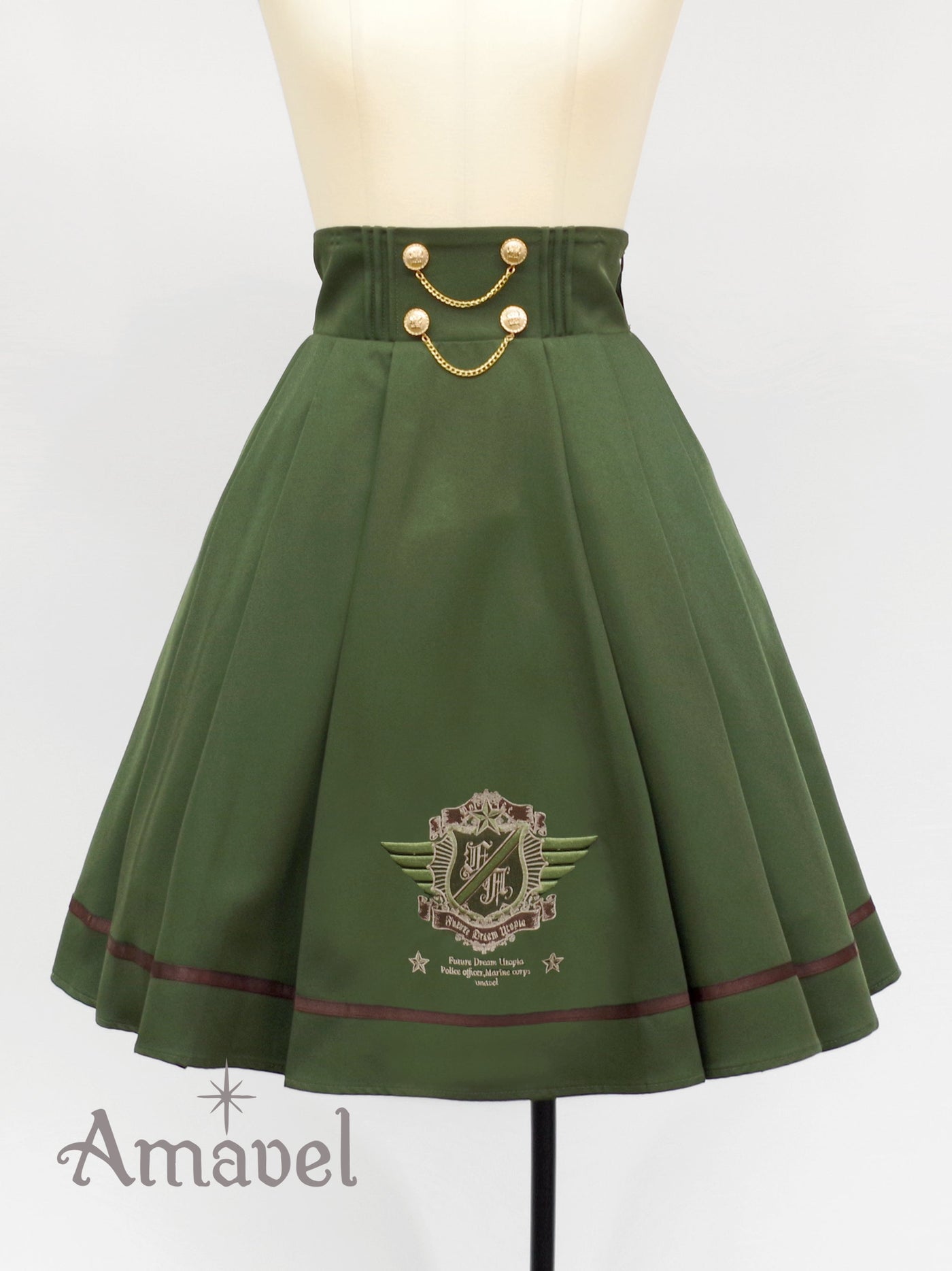 Sergeant Emblem Side Pleated Skirt