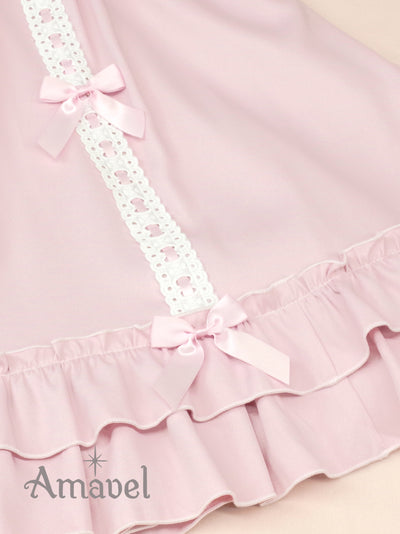 Dreamy Ribbon Wrapping Frill Skirt