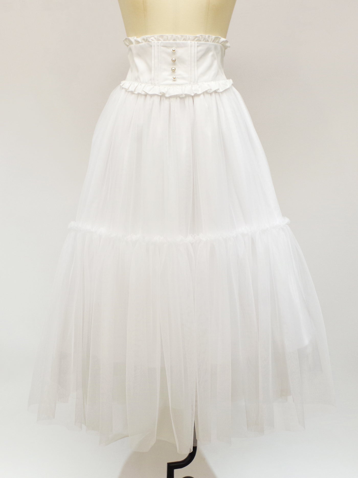 Waist corset style tulle long skirt