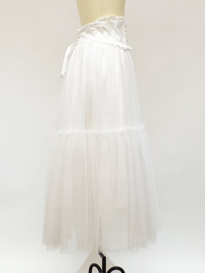 Waist corset style tulle long skirt