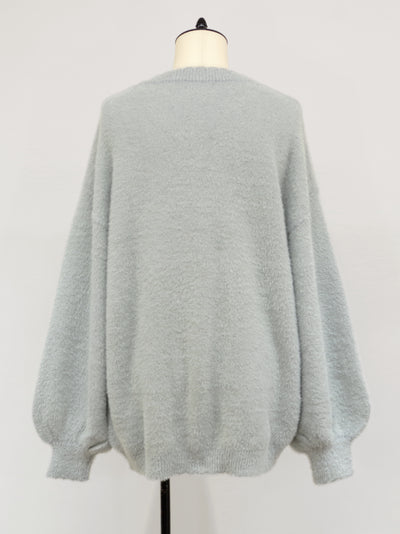 shaggy knit long cardigan