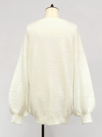 shaggy knit long cardigan