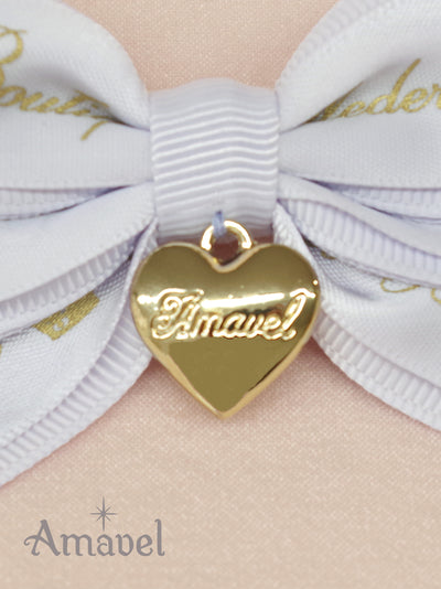 Double ribbon mini clip with heart charm