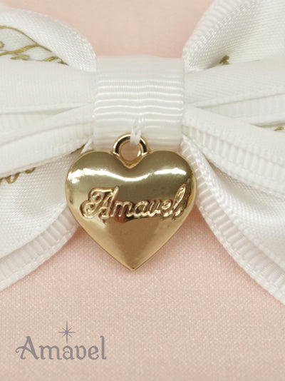 Double ribbon mini clip with heart charm