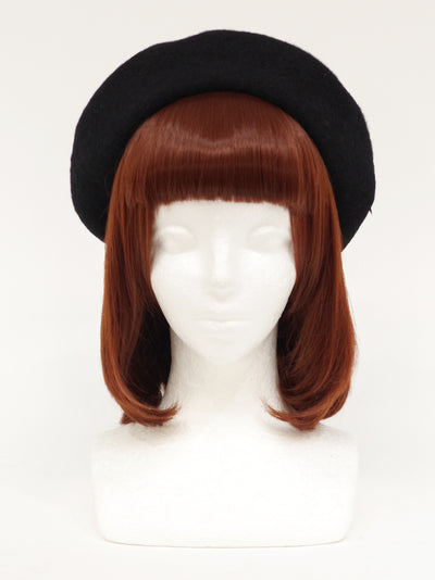 Pearl ribbon felt beret