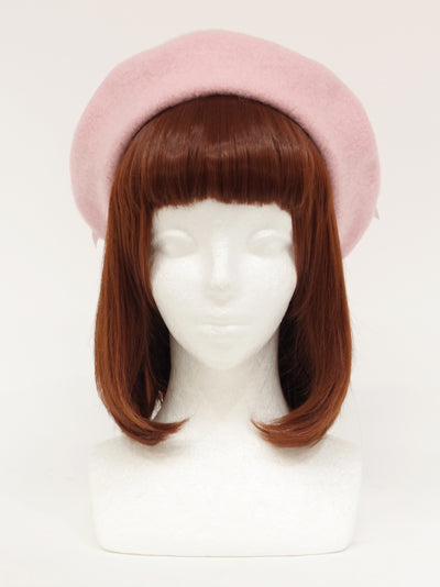 Pearl ribbon felt beret