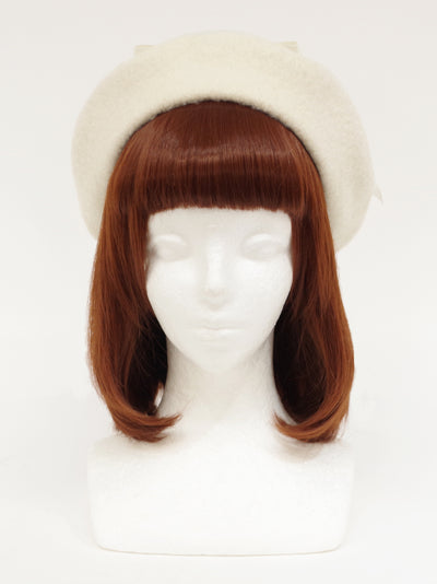 Pearl ribbon felt beret